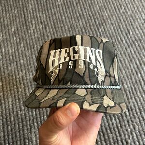 Vintage Camouflage Hegins 1994 Trucker Rope Hat